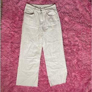 white straight leg jeans